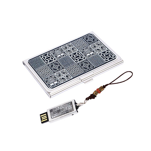 창살문 블랙 자개 명함케이스  대용량 USB