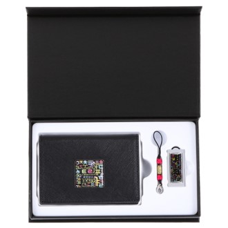 한글자모음 자개가죽명함지갑+자개 USB 8GB~64GB