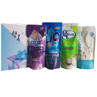 세제 4종 세트- 1호 (피죤 리치 퍼퓸 섬유유연제 300ml + 리큐 진한겔 세탁세제 300ml + 그린 주방세제 300ml + 베이킹소다 300ml)