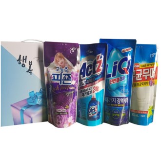 세제 4종 세트- 2호 (피죤 리치 퍼퓸 섬유유연제 300ml + 피죤 액츠 퍼펙트 세탁세제 300ml + 리큐 진한겔 세탁세제 300ml + 무균무때 욕실용 300ml)