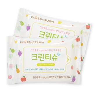 천연펄프  종이 물티슈 (20매- 과일)