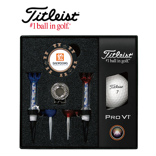 타이틀리스트 Pro V1 골프볼+칩볼마커+자석클립+ 자석티 세트