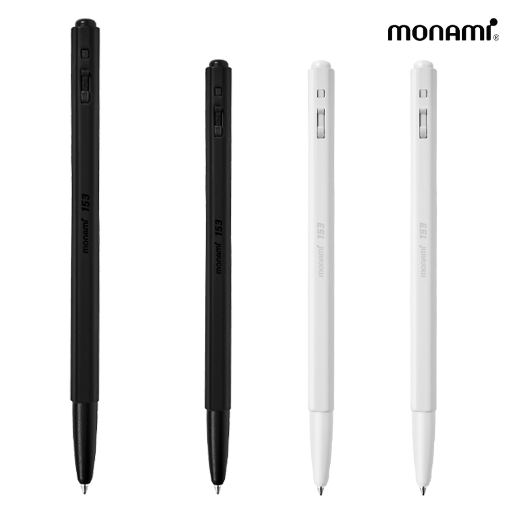 모나미 153 블랙 &amp; 화이트 메탈 볼펜 // 편안한 사용감