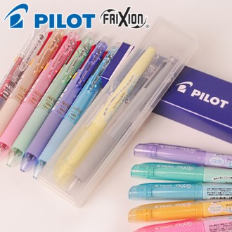 파이롯트 지워 지는 프릭션 슬림 3색 볼펜 0.38mm + 소프트 형광펜 세트