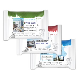 화이트교회 3종 랜덤무광 10매 물티슈 전도용 HO