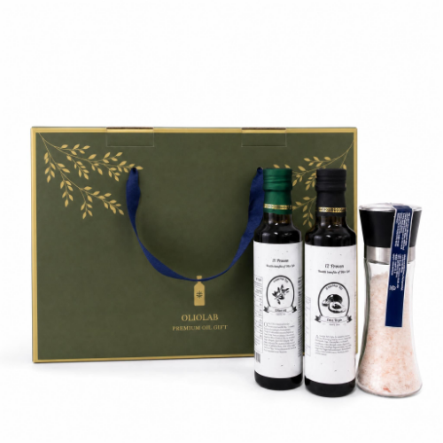 올리브오일 250ml + 아보카도오일 엑스트라버진 250ml + 핑크솔트200g 글라인더포함 선물세트