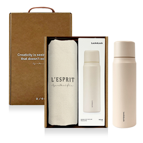 레스쁘리 고급 세트 MMM, 솔리드 에코백 + 보온병 락앤락 마망컵 505ml