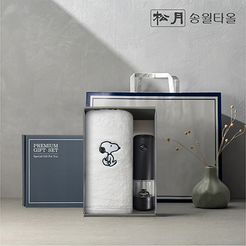 송월 프리미엄 선물 세트, 스누피 리버40 1P + 전동그라인더 1P