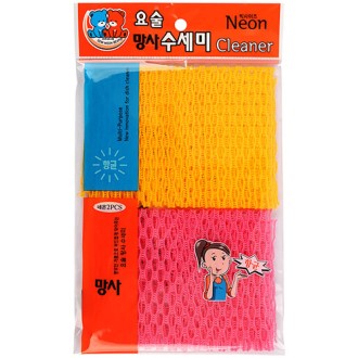 요술 망사수세미2P 비닐포장, 요술수세미 주방수세미 // 국산