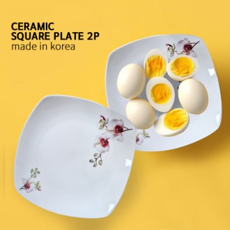 호접란 사각접시2p-6인치