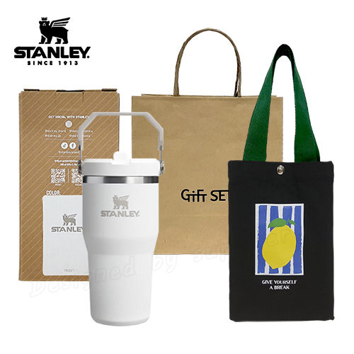 스탠리 텀블러 플립스트로591ml 화이트(파우치+쇼핑백포함)