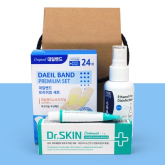 구급세트 대일밴드 프리미엄 24매 오리지널12매+방수 아쿠아12매+스프레이형 소독제+닥터스킨 연고