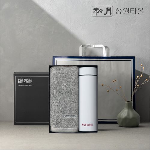 송월 프리미엄 선물 세트 (호텔 컬러풀40 1P + 스마트온도텀블러 500ml 1P)