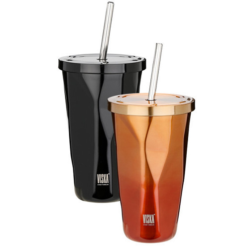 비스카 스텐 빨대 텀블러 600ml+세척솔