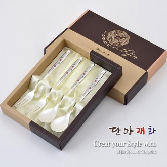 H.jin현진 단아매화 은티스푼포크 4p세트