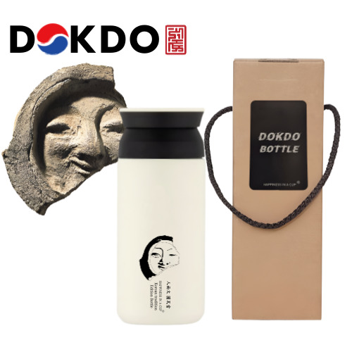 한국전통 얼굴무늬 수막새 신라의 미소 글라스 머그컵 440ml