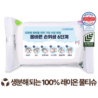 에코닉 생분해 화이트 라벨형 물티슈 40g (10매)