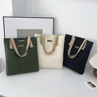 더블포켓 캔버스 에코백 O015