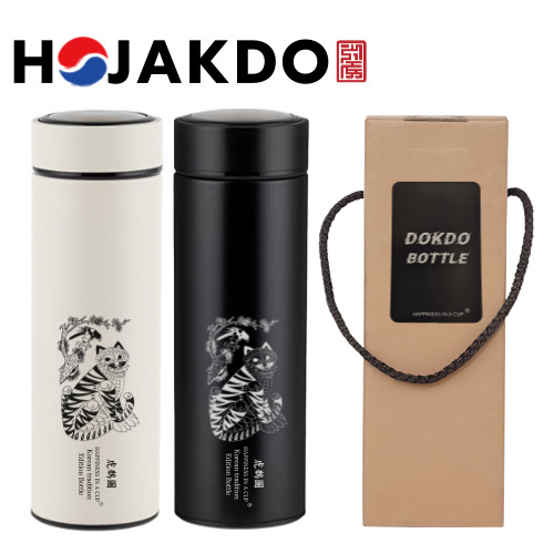 한국전통 민화 까치와호랑이 호작도 데이오프 텀블러 350ml