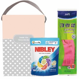 니블리캡슐세제+크린�N고무장갑 (하트케이스+스티커포함)
