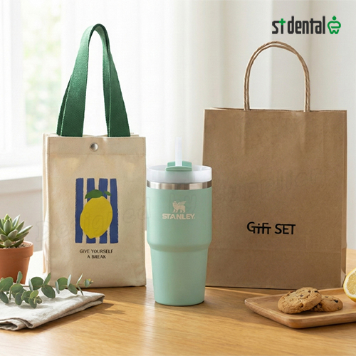 스탠리 텀블러GIFT-텀블러파우치+��처 플로우스테이트 텀블러591ml (파우치+쇼핑백)