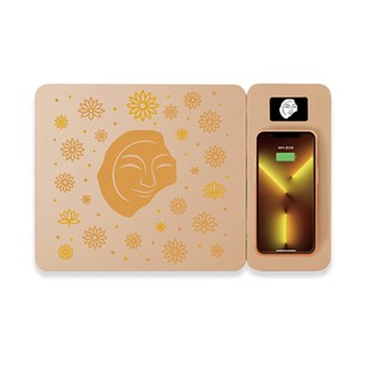 얼굴무늬 수막새 고속무선충전 마우스패드 2IN1 분리형 LED Light GOLD CROWN