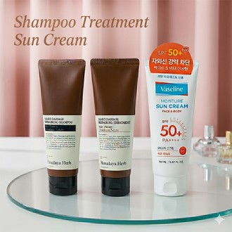 애경 바세린 선크림 150ml +  Nard 프리미엄 튜브형 샴푸 + 트리트먼트