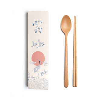 목가공방 천연 오일 순수 아름 수저 1인 선물세트