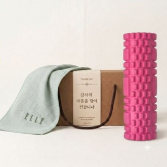 엘르 스포츠 와플 20 타올 + 돌기형 폼롤러 마사지기 30cm + 기프트박스