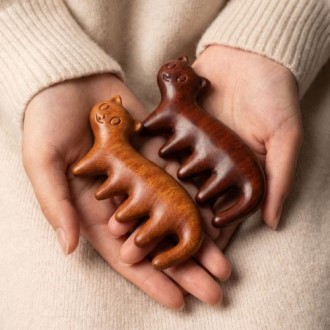 고양이 원목 두피 마사지기