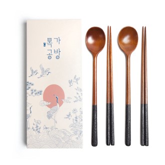 대한민국 전통 옻칠공예사 참숯 달수저 2인세트