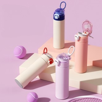 코스모 손잡이 원터치 텀블러 316스텐 500mL 이중 진공 보온병 보냉병