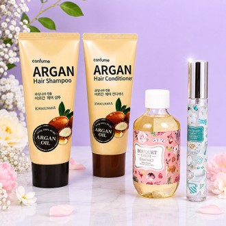 부케가르니 바디워시 + 바디미스트 + 과일나라 샴푸 + 컨디셔너 + 끈케이스