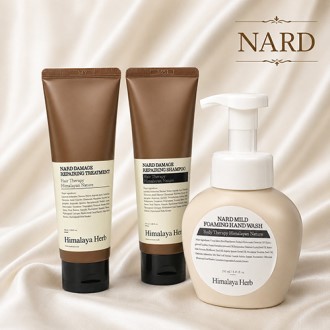 Nard 나드 마일드 포밍 핸드워시 250ml + 데미지 리페어링 샴푸 + 트리트먼트  + 끈케이스