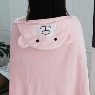 포근한 캐릭터 후드 망토 담요