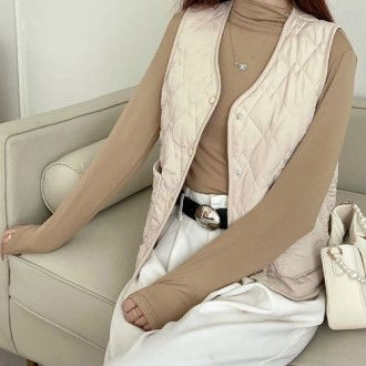 데일리 양모 패딩 조끼