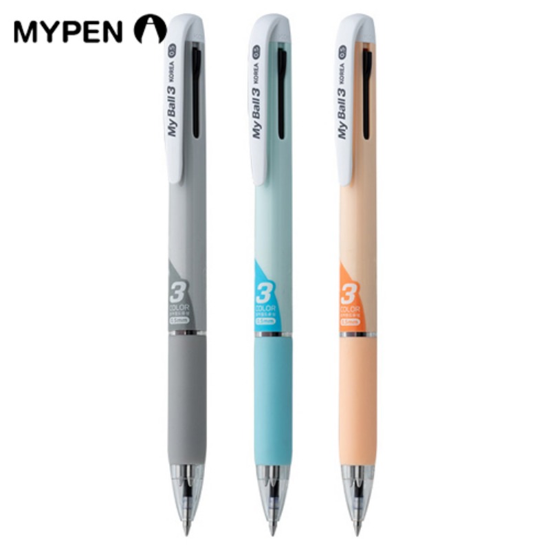 마이펜 마이볼 초저점도 유성 3색 볼펜 0.5mm